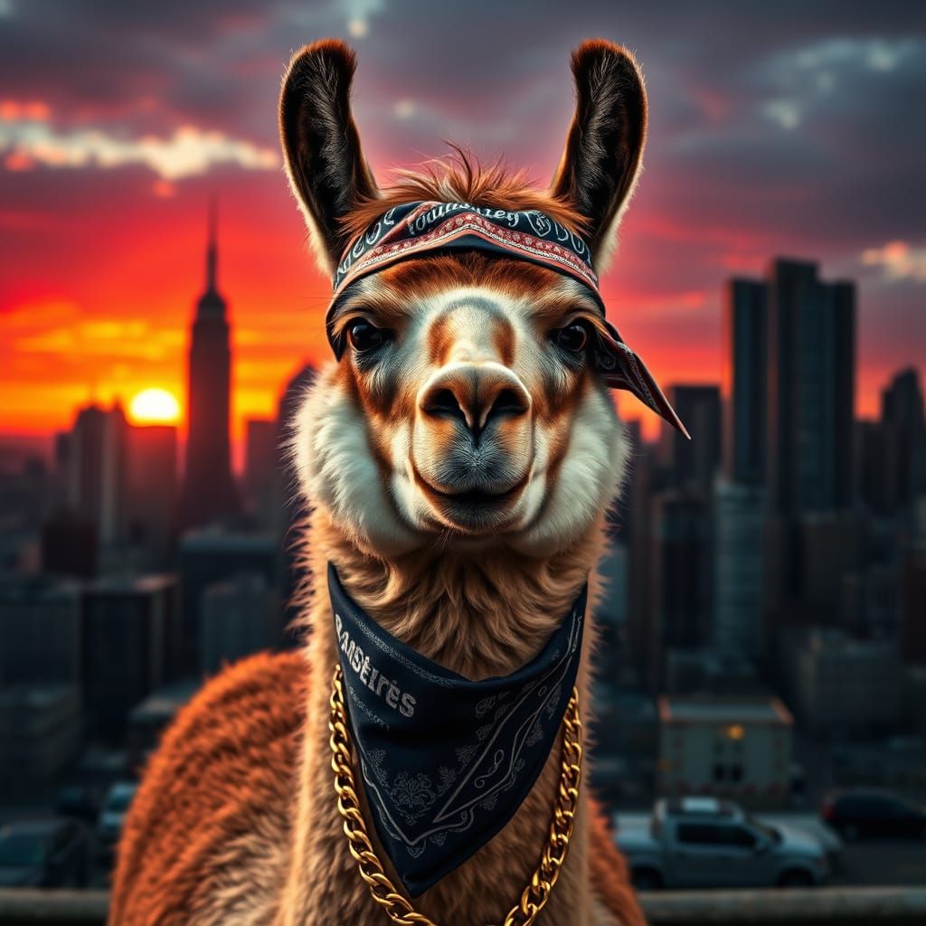 Alpaca Hip-Hop Icon Unveils Urban Sunset