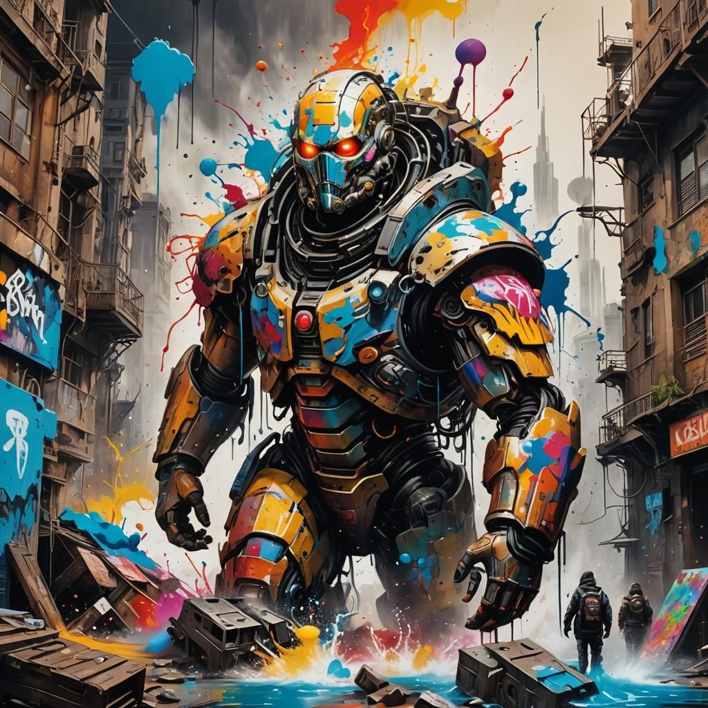 Salo's Arrival on Titan: Graffiti Splash Art
