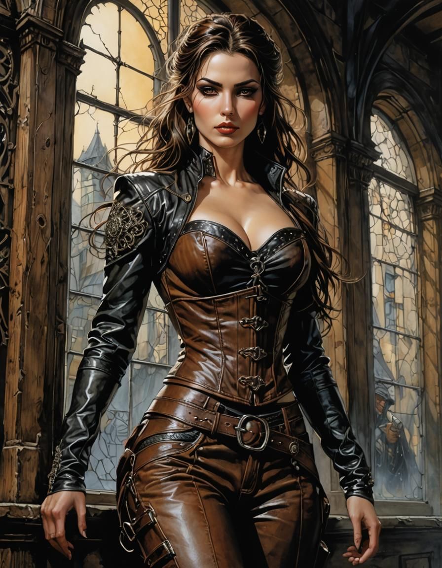 Dramatic Female Thief Illustration in Hyperrealistic Style