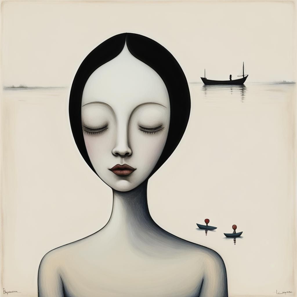 Little Boat on a Beautiful River: Art Brut Style