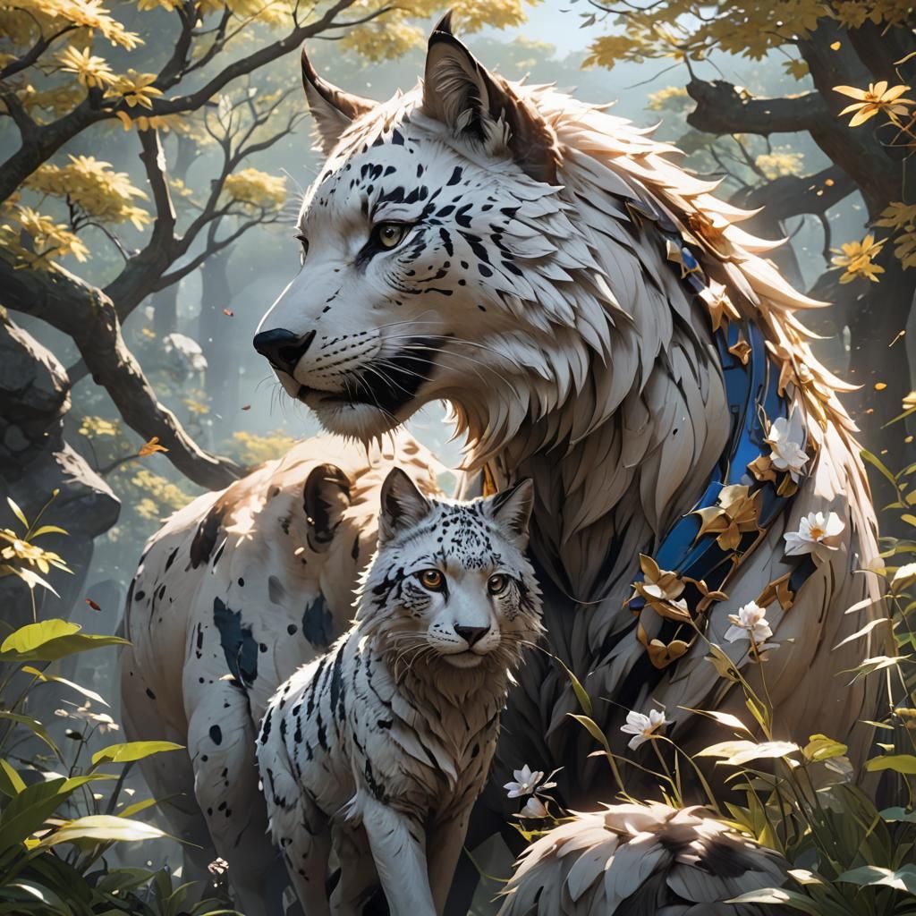 Detailed 3D Anime Animal Concept Art