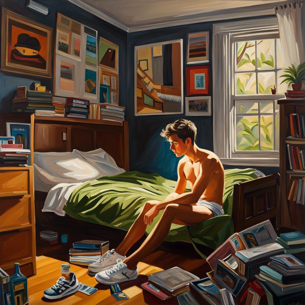 College Student Portrait in Oil Painting Style