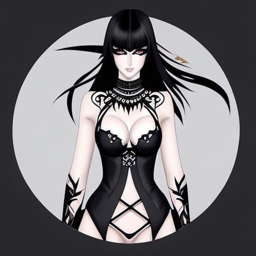 E-girl Portrait with Goth Aesthetic