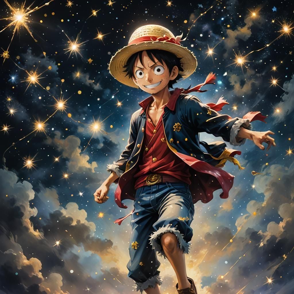Luffy Constellation Shines in Starry Night Sky