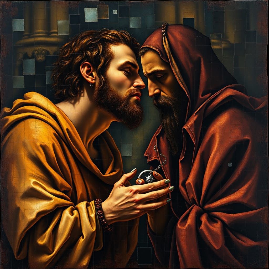 Judas' Kiss: A Mosaic of Betrayal in Oil