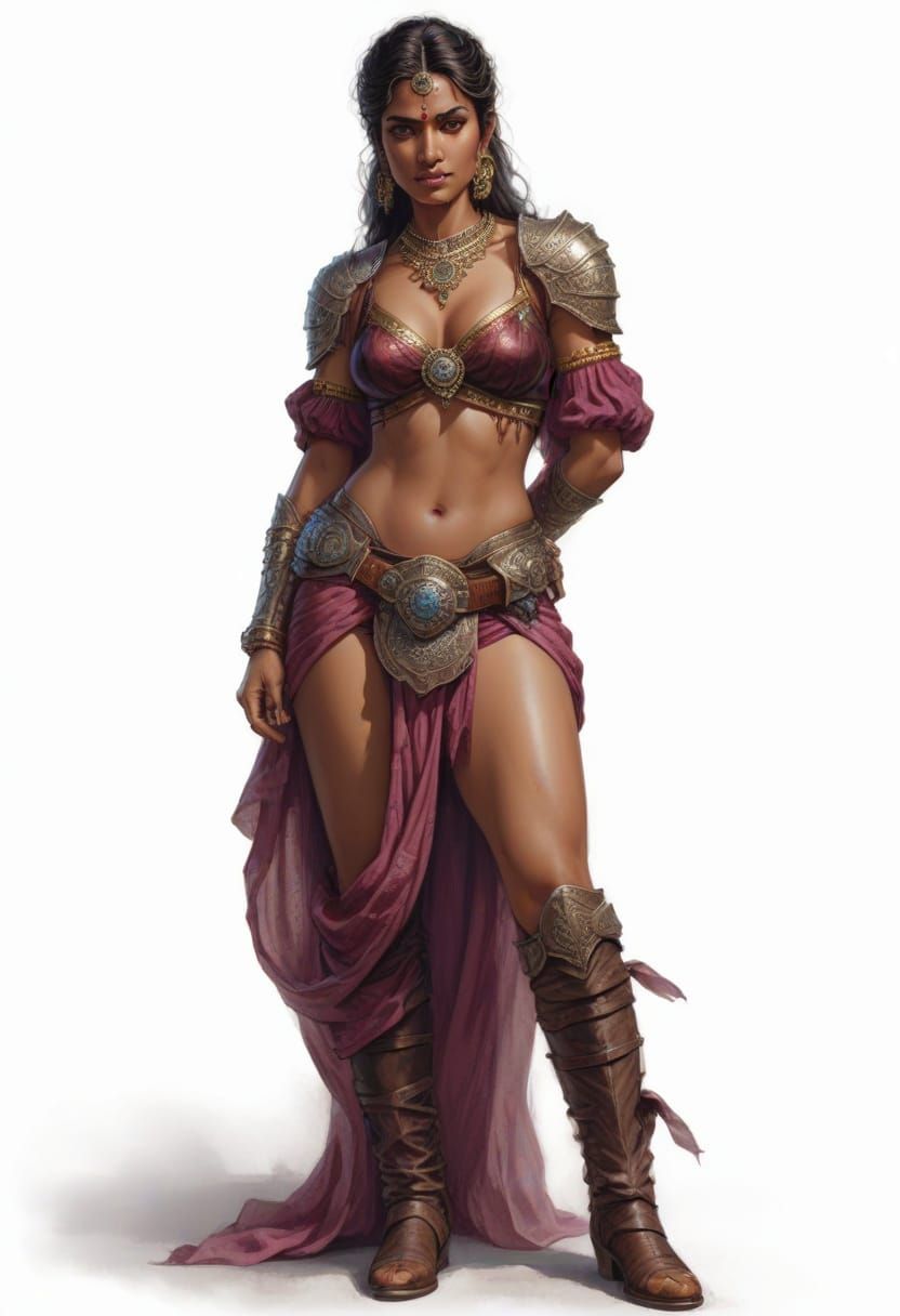 16th Century Hindu Princess in Heroic Fantasy Style