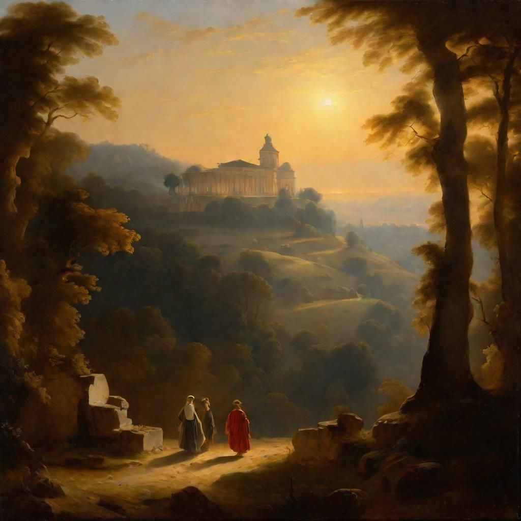 Baroque Landscape Painting with Classical Figures