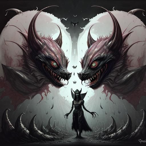 spooky and haunted location, such as an abandoned house or a cemetery. 👻(((chupacabra)))  = concept art of a monster , ...