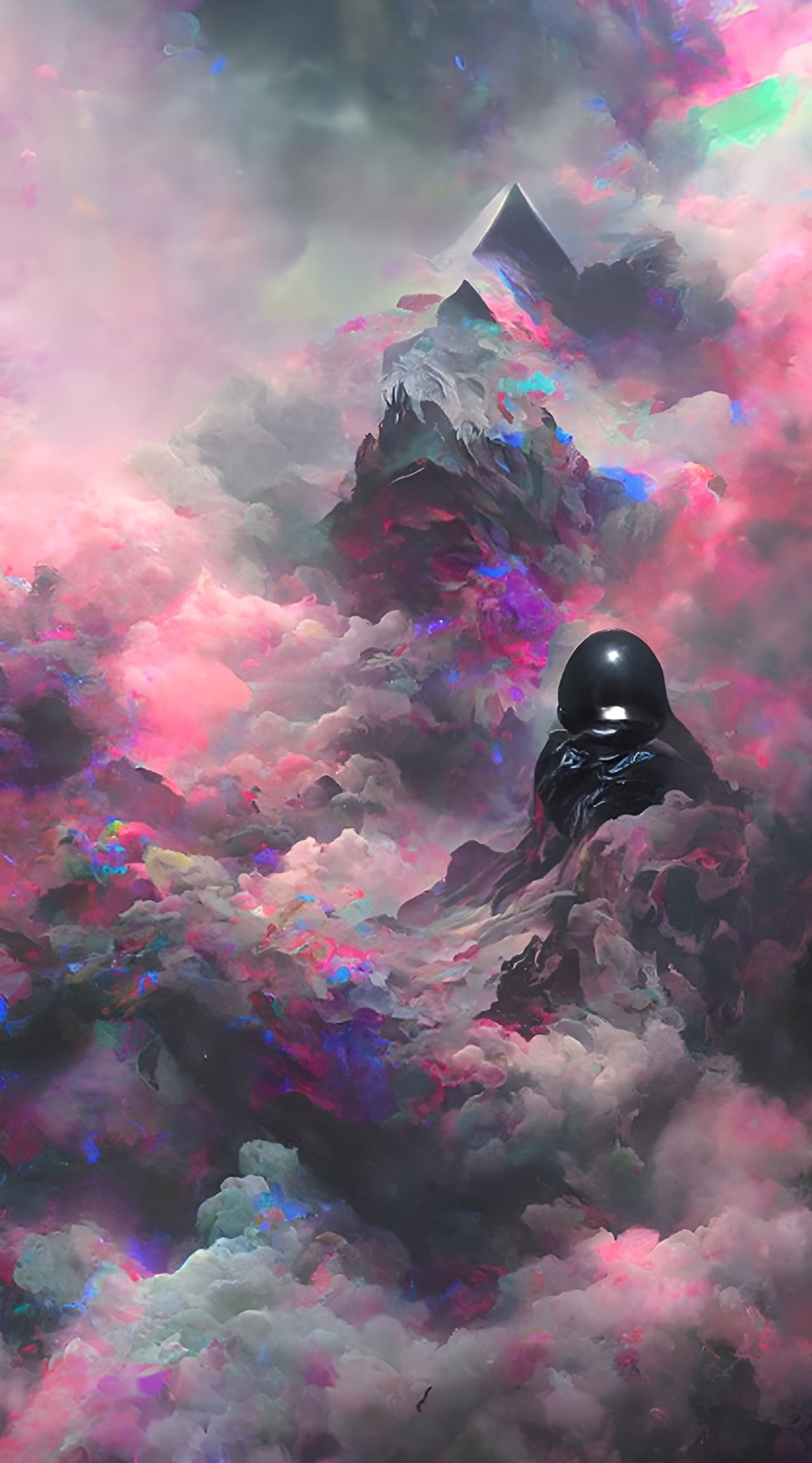 Ethereal Dark Void with Cosmic Galaxy