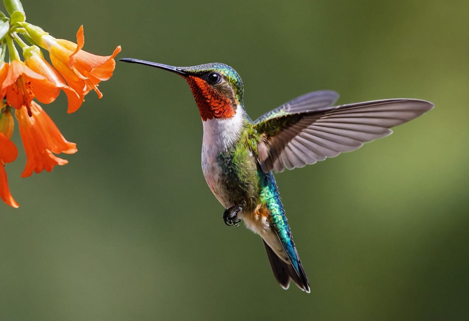 A ruby-red hummingbird