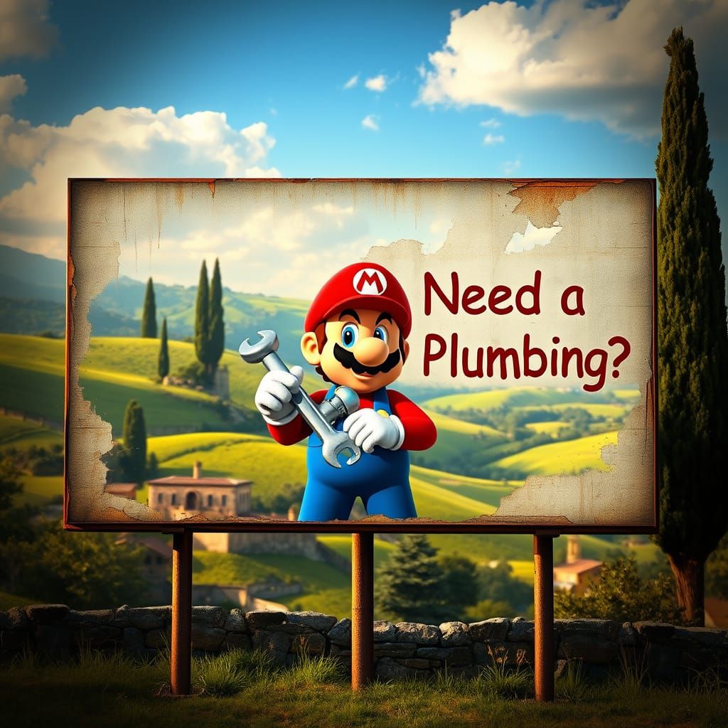 Cinematic Billboard in Italian Countryside