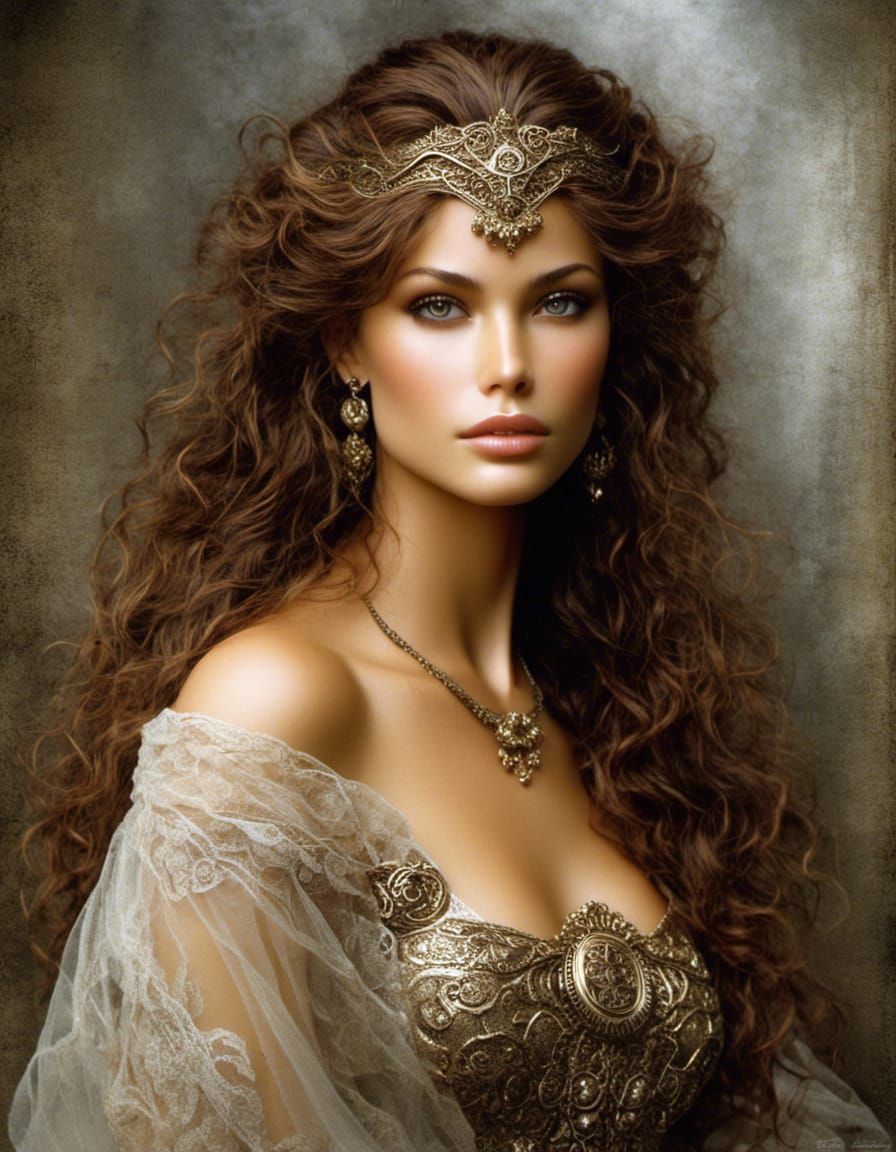 Detailed Illustration of French Woman by Luis Royo