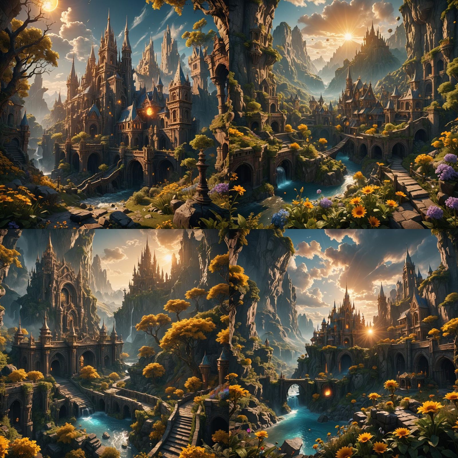Fantastical Landscape in Deep Color, Matte Painting