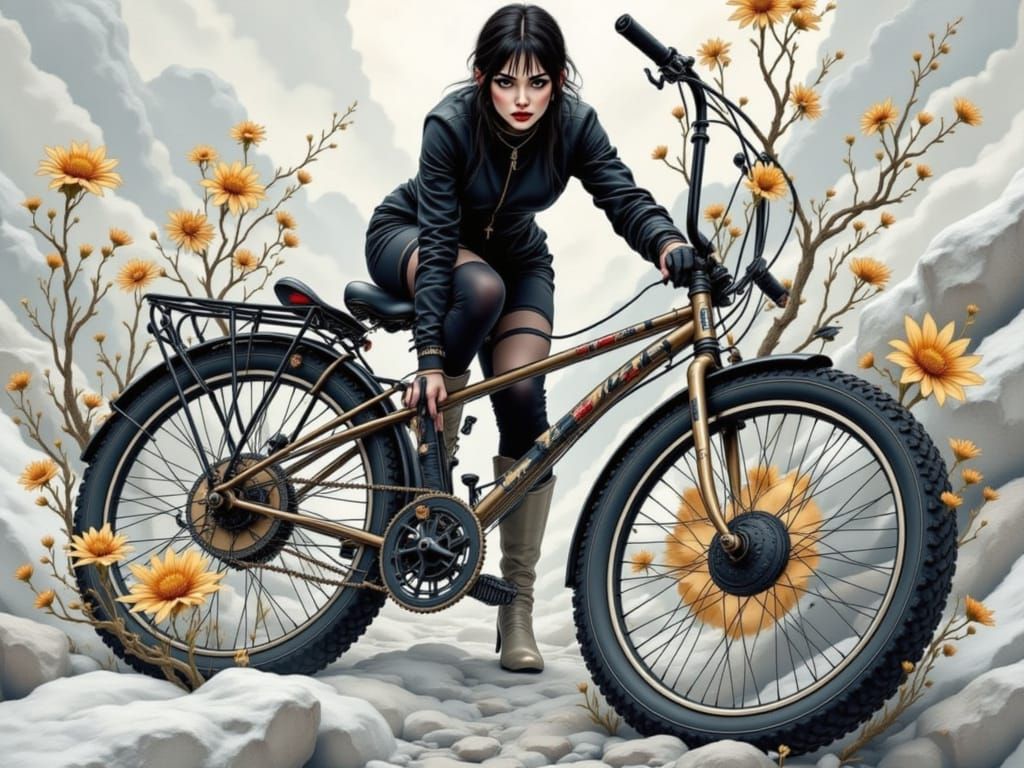 Ethereal Fashionista Amidst Ash Blooms