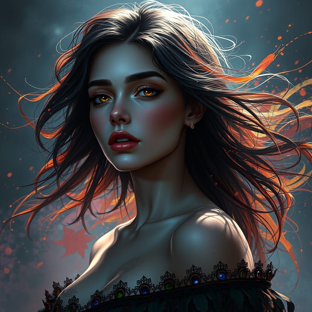 Surreal Art Nouveau Goddess