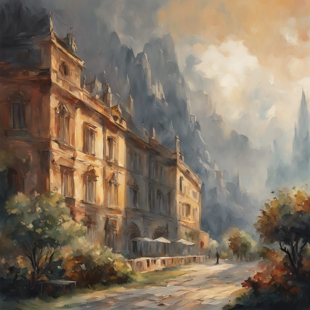 Little Table Walks on Legs in Gouache Style