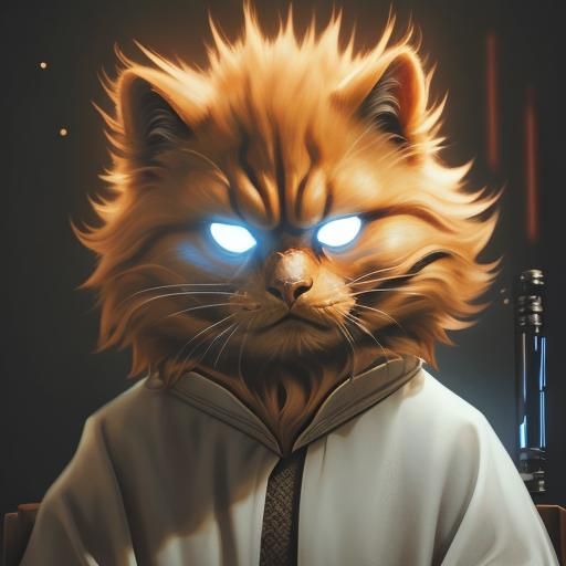 Garfield as a Sith Lord in Dark Side Style