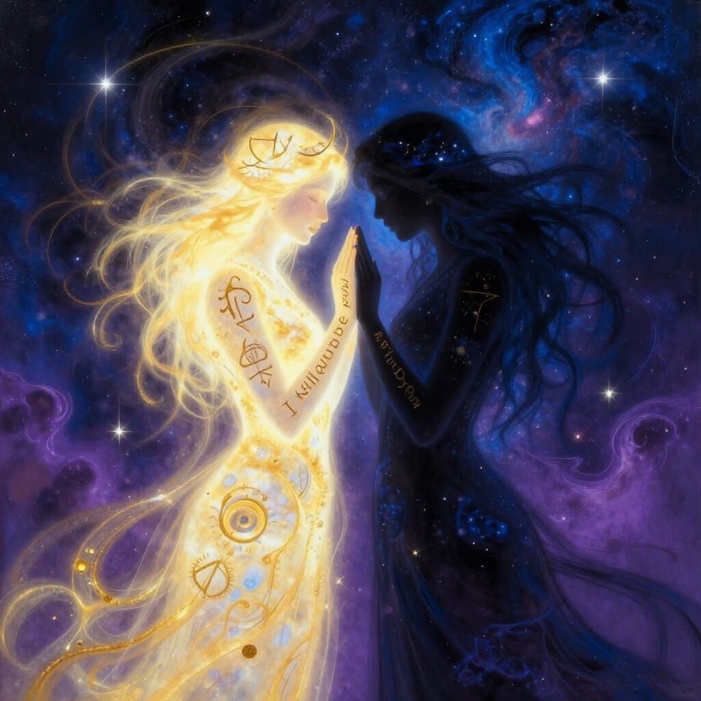 Celestial Duality Couple at Dawn of Time