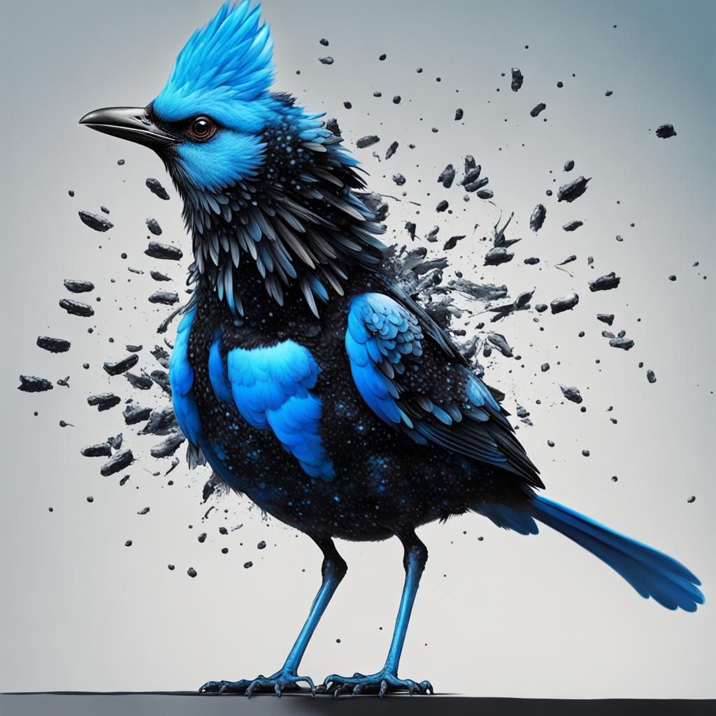 Bird Explosion Black & Blue