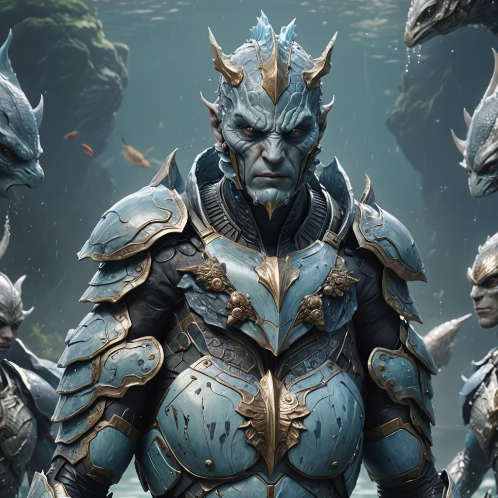 Aquatic Superhero Portrait in Hyperrealism