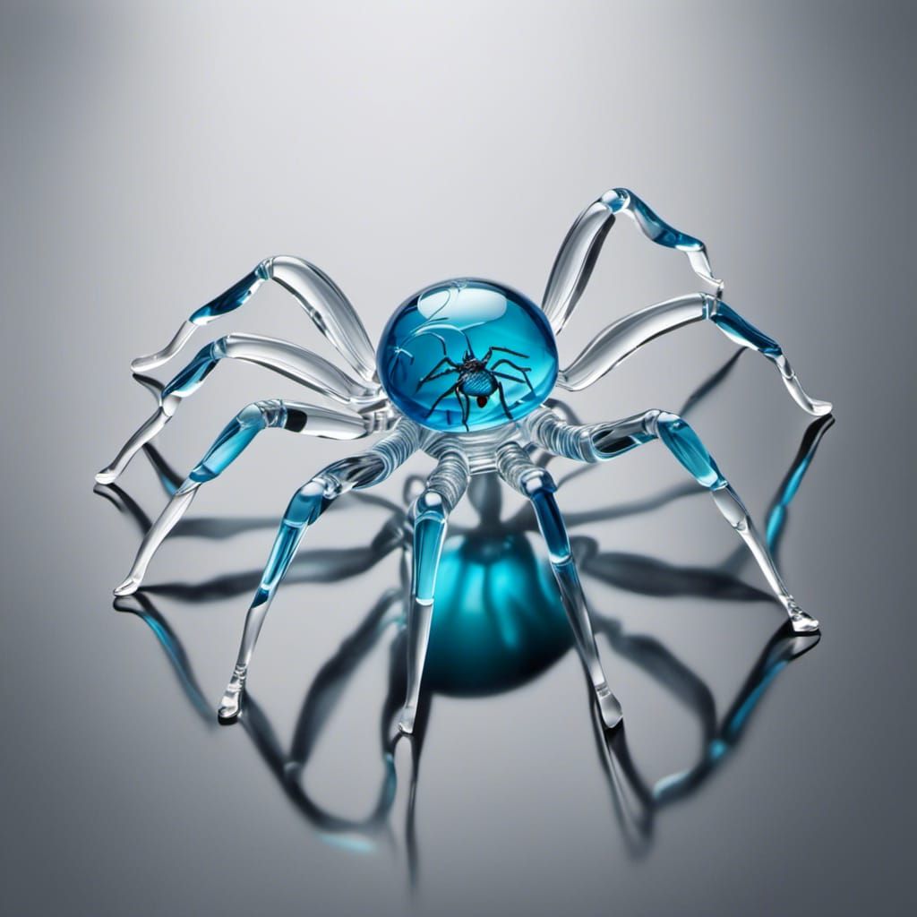 Crystal Spider in Turquoise and Blue, 3D Render