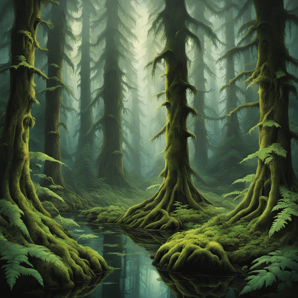 Surreal Ancient Rainforest Awakens as a Sentient Being in a ...