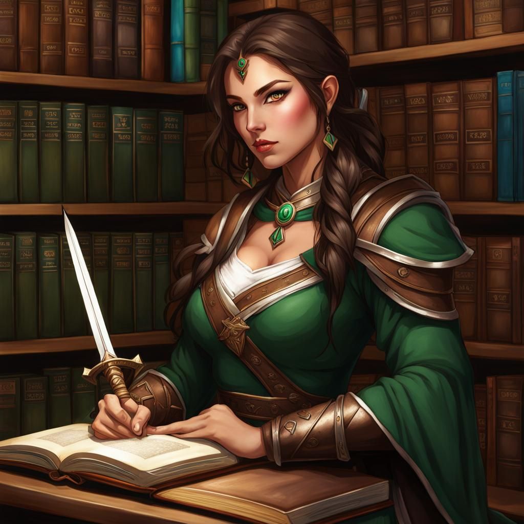 DnD Human Scholar Warrior with Spear