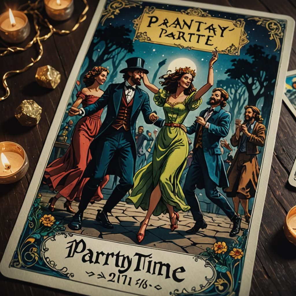Fantasy Tarot Card: Party Time