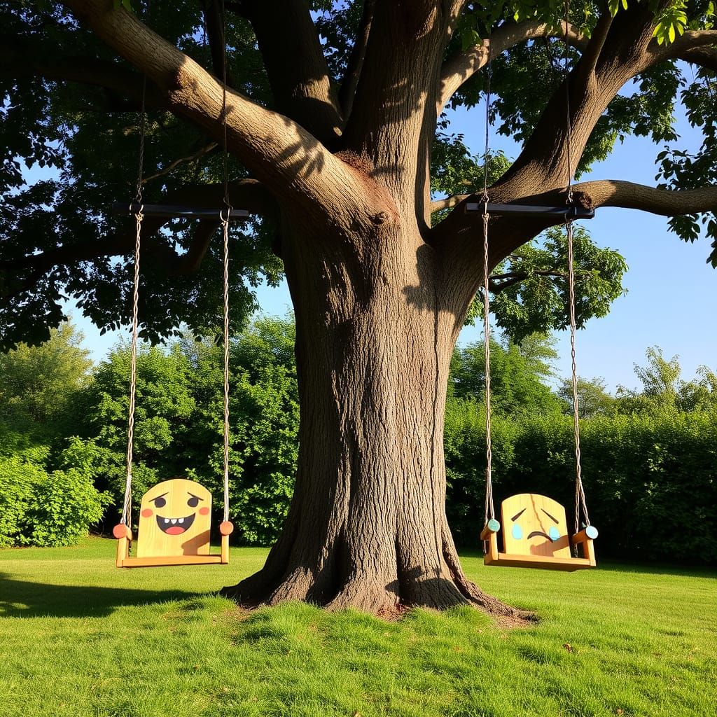 Emotional Tree with Swings Representing Moods