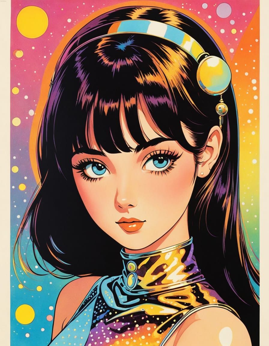 contrasting, early 1970s, starched