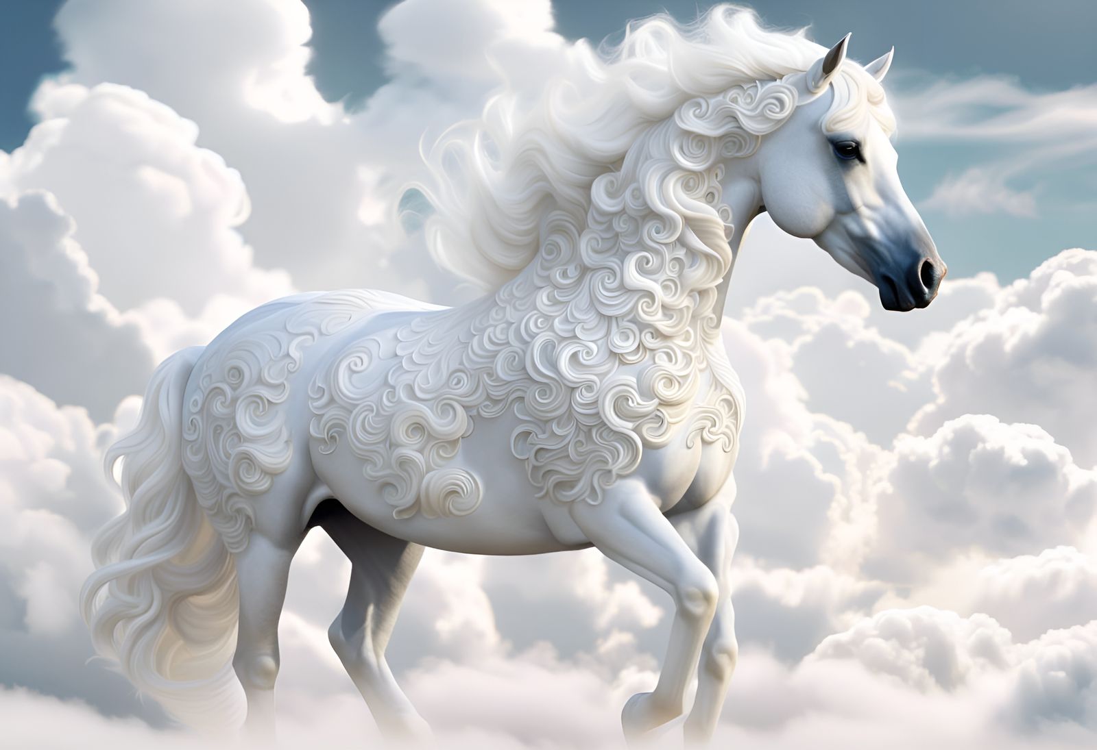 Ethereal Cloud Horse in a Dreamscape