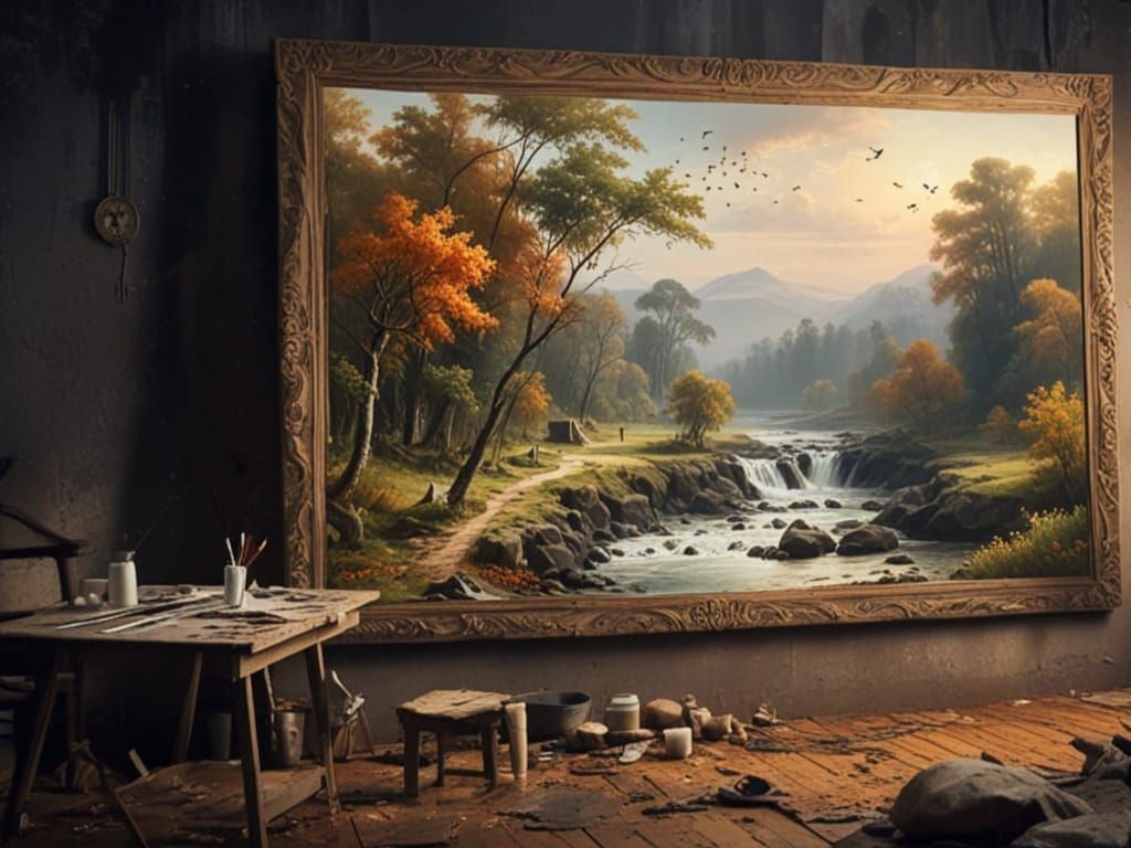 Landscape Painting Comes to Life in Artist's Studio