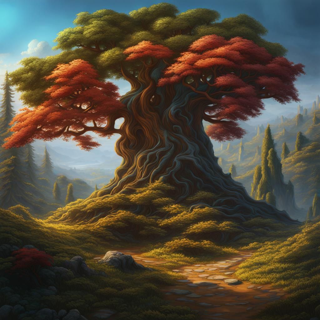 Lebanese Cedar Tree in Detailed Matte Painting