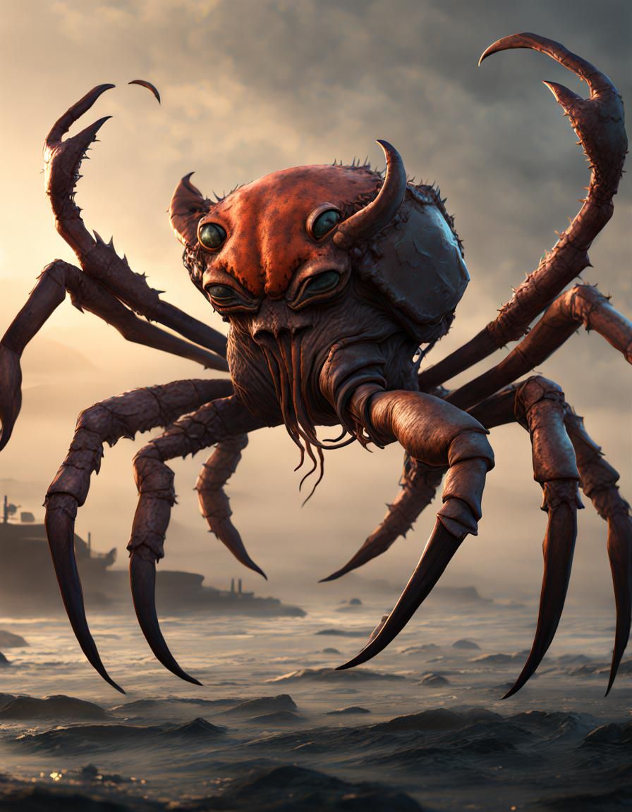 Scary Head Crab Creature: Matte Painting