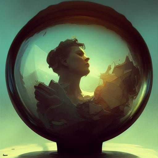 Earth in Glass Bowl: Hyperdetailed Concept Art