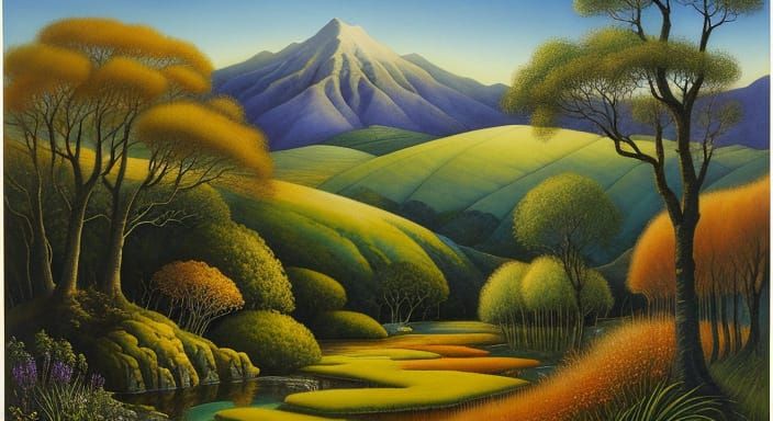 Ethereal Landscape in Watercolour Style