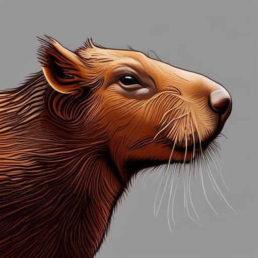 Hyperrealistic Capybara Splash Art