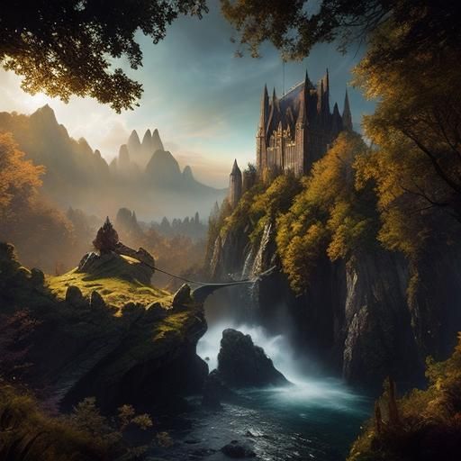 Elf Archer in Dark Fantasy Landscape