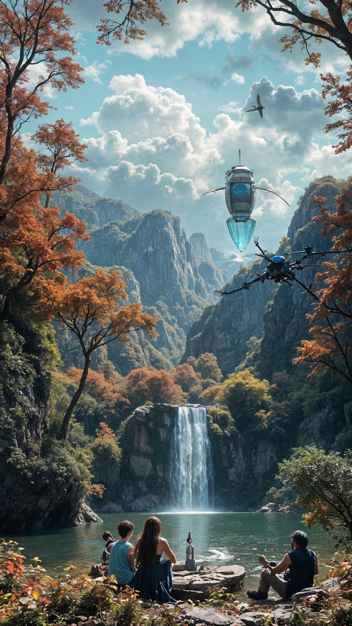 Hyperrealistic Autumnal National Park Reclaimed by Nature