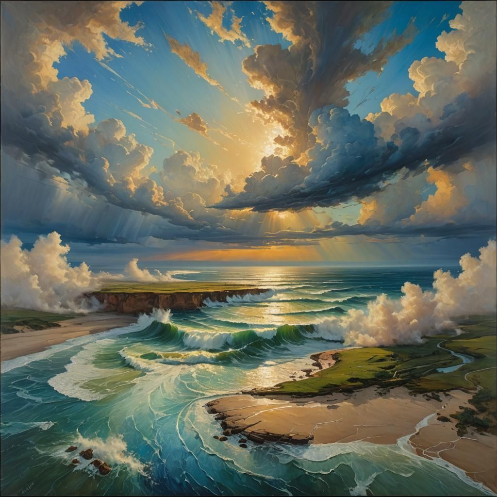 Dramatic Separation of Waters Oil Painting