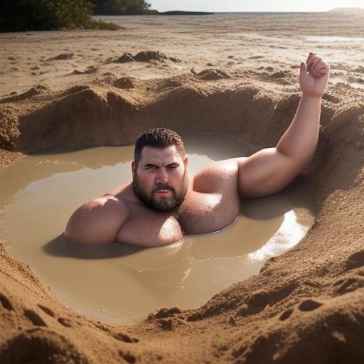 Man Sinking in Quicksand: Professional Photography