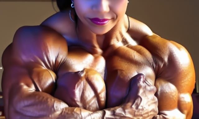 Muscular Female Bodybuilder: Strength and Definition