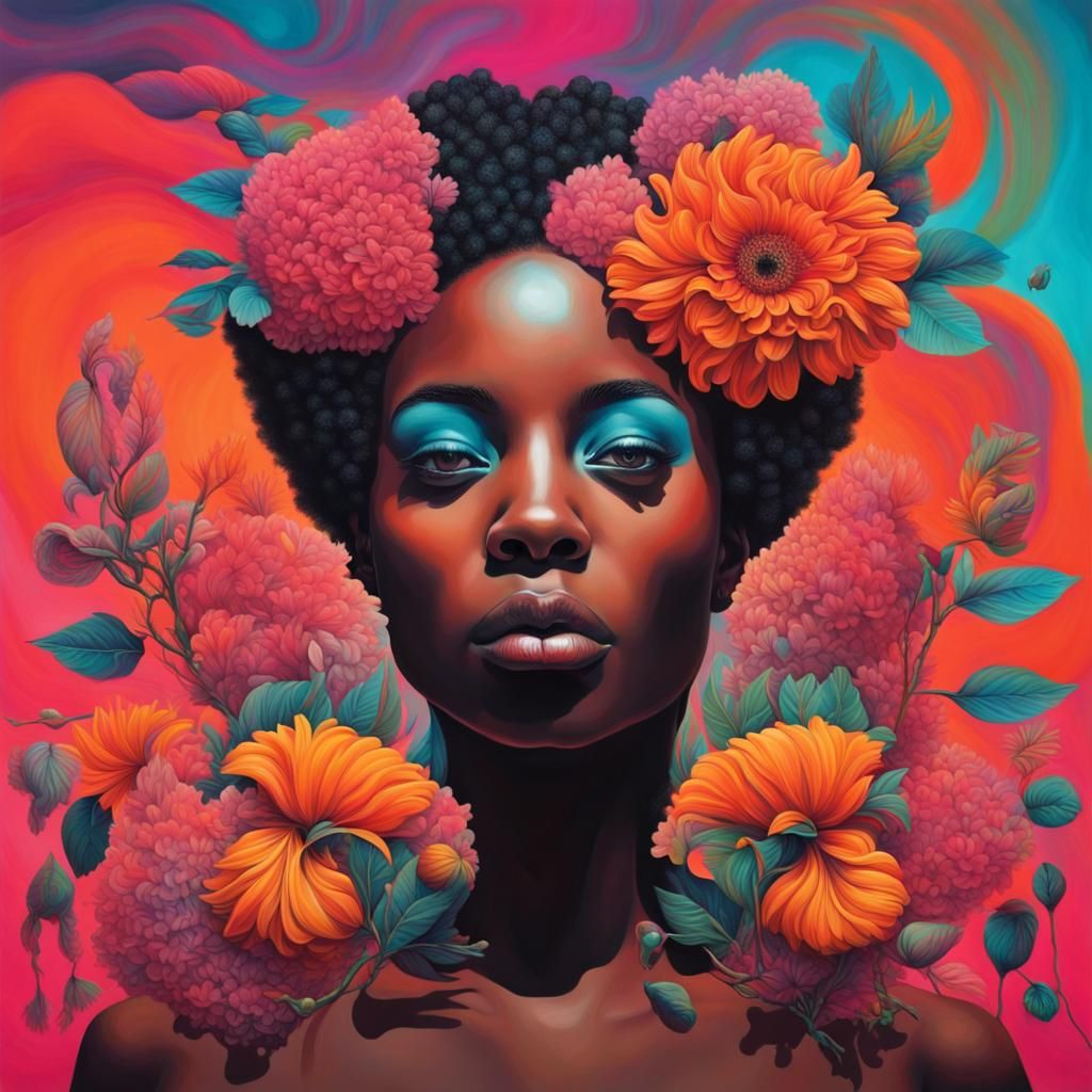 Psychedelic Portrait: Nature and Bold Colors Unite