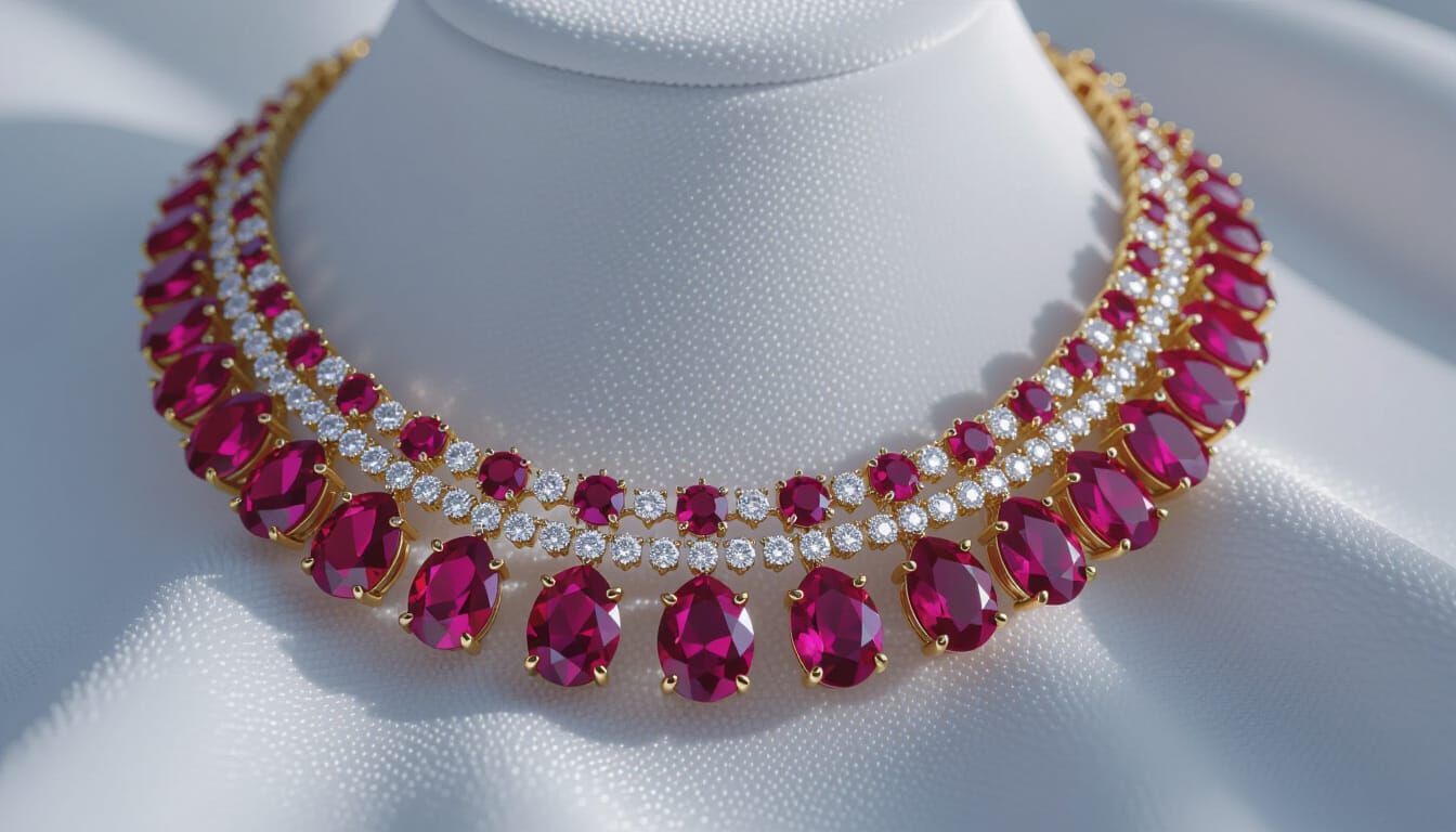 Regal Ruby and Diamond Necklace Photography