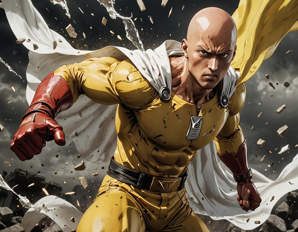 Saitama's Hyperrealistic Powerful Punch in Cinematic 18K
