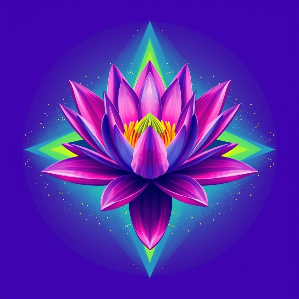 Vibrant Bauhaus Floral in Triadic Colors