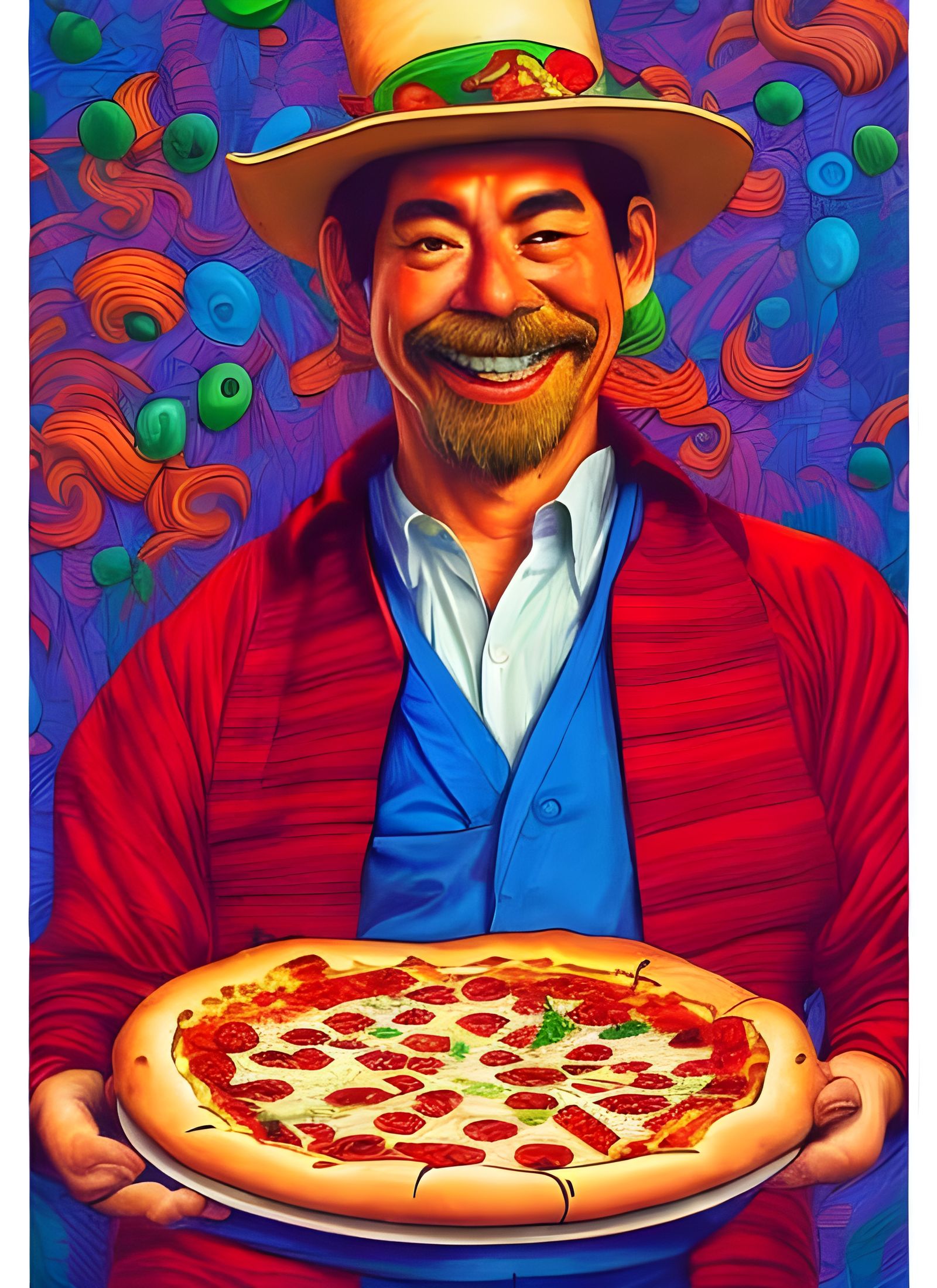 Dr. Seuss Style Pizza Guru Portrait
