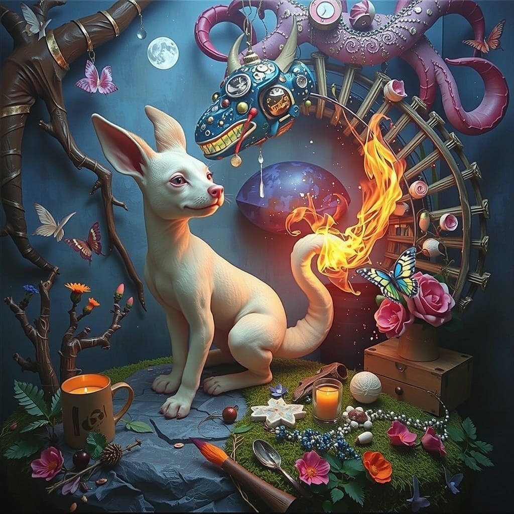 Ethereal Masterpiece in Vibrant Triadic Colors