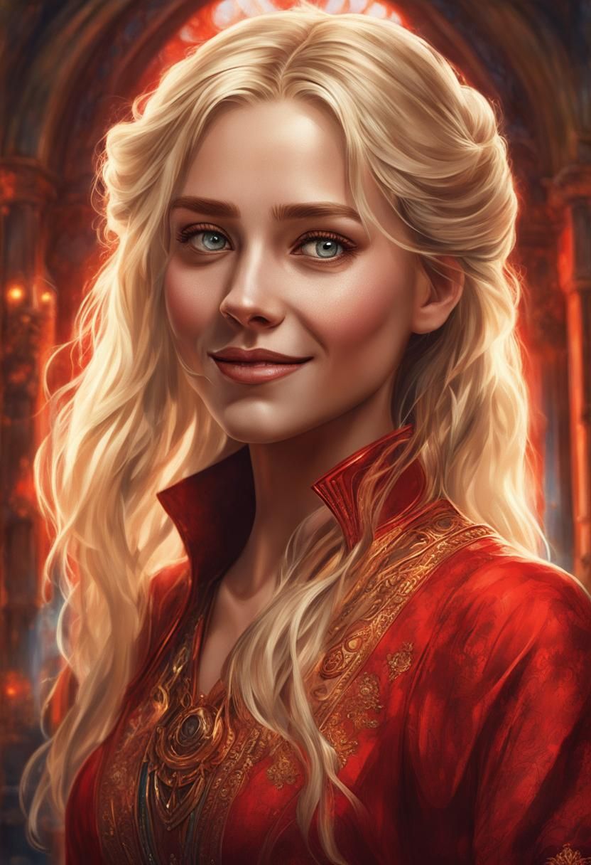 Blond Girl Portrait in Digital Art Style