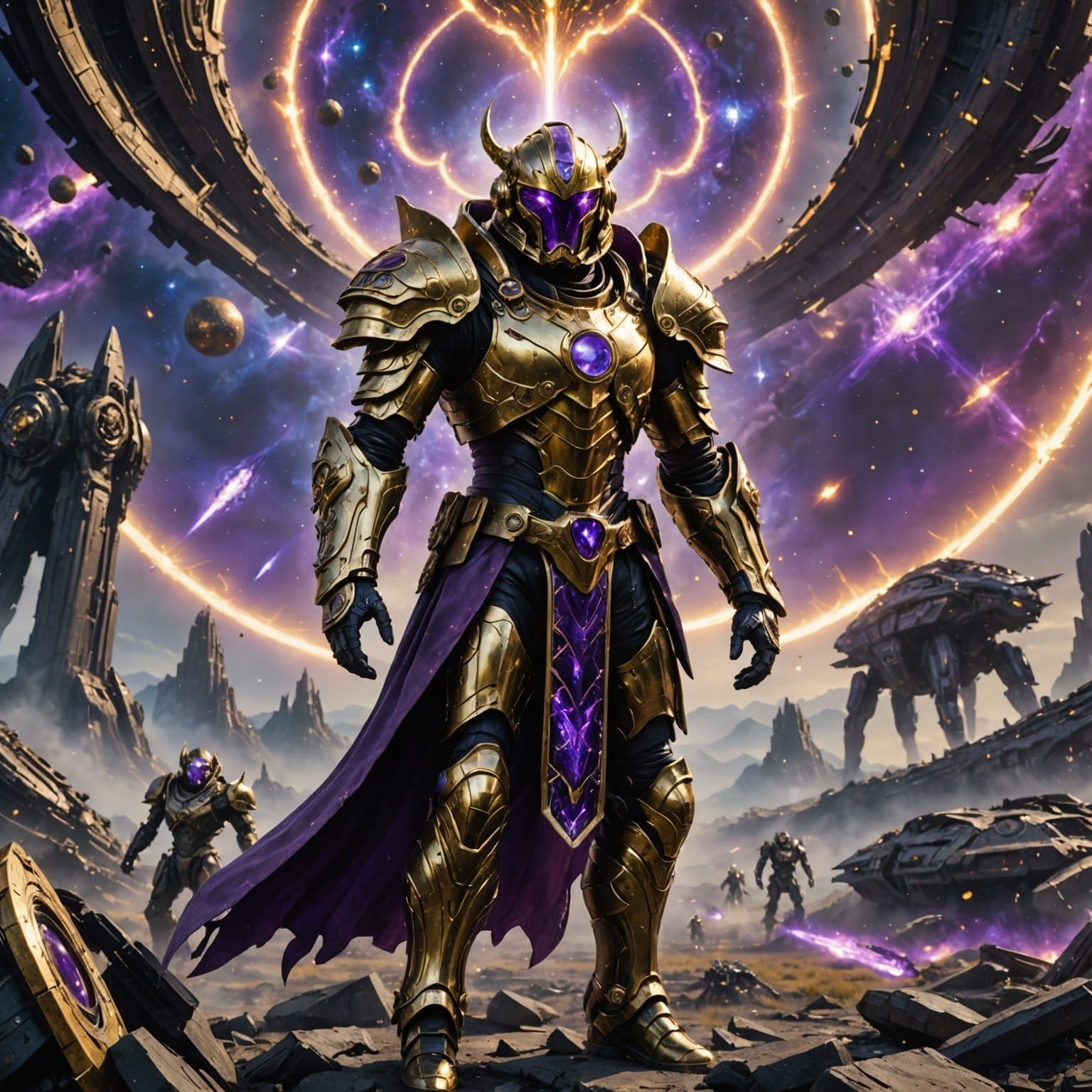 Imposing Golden Warrior of the Cosmos